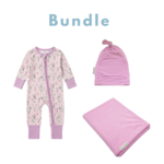Baby Gift Set – Sleepsuit, Swaddle & Hat (PINK)