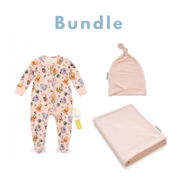 Baby Gift Set – SleepSuit, Swaddle & Hat (Beige)