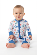 Baby Gift Set – Sleepsuit, Swaddle & Hat (Blue) - Image 3