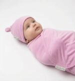 Bamboo Spandex Swaddle & Hat Set - Pink