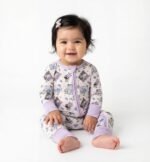 Set Of 3 Bamboo Spandex Zipper Sleepsuits (For little girls) - Image 2