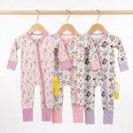 Set Of 3 Bamboo Spandex Zipper Sleepsuits (For little girls)